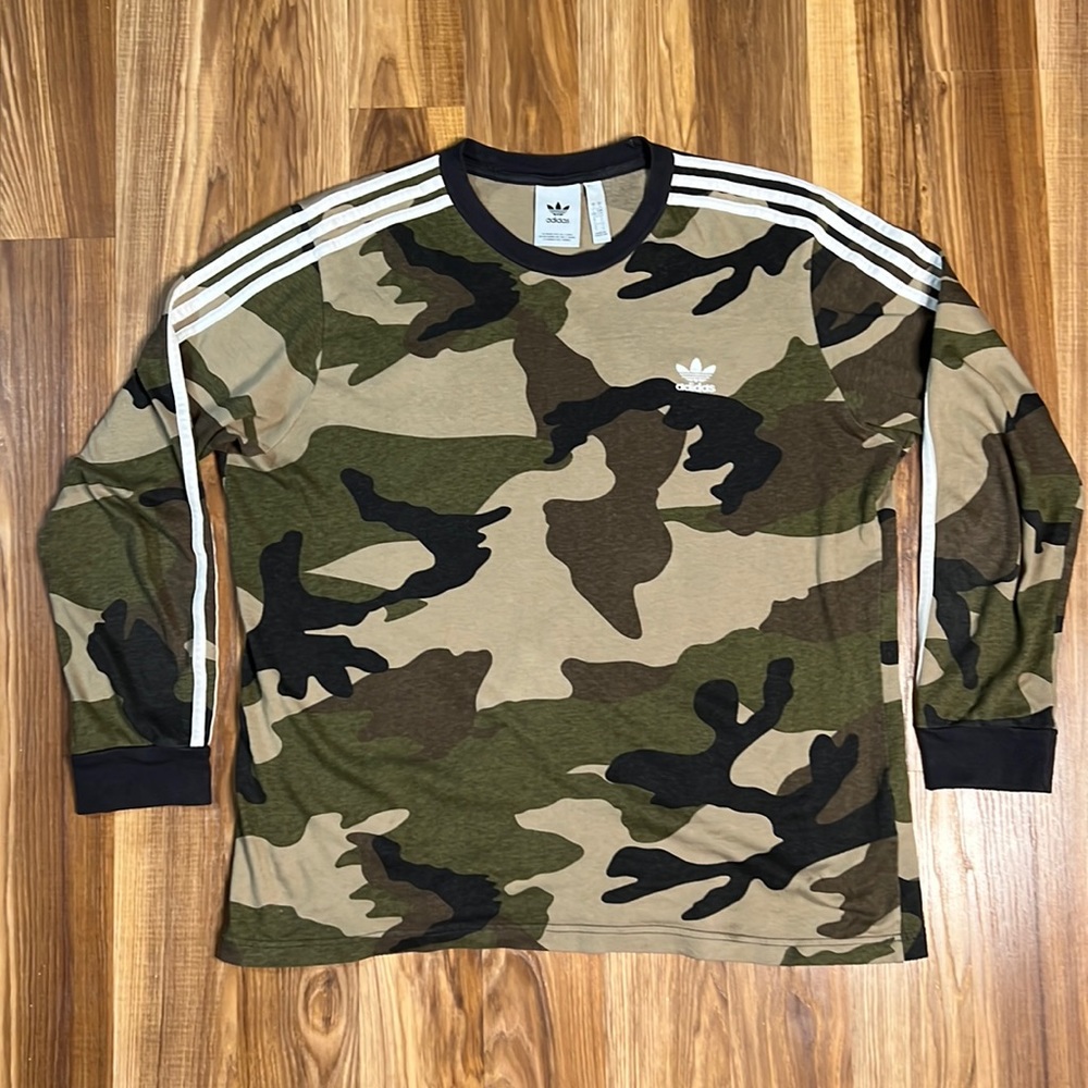 Adidas Camo Long Sleeve Tee Size Large
